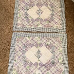 Pillow shams pair quilted patchwork country shabby cottage kids